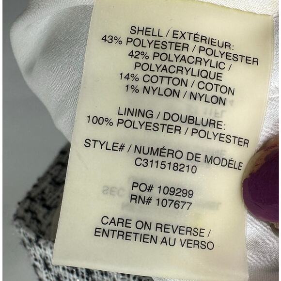 Alice + Olivia Tweed Mini Dress Black White Open Back Size 2 - Picture 6 of 6